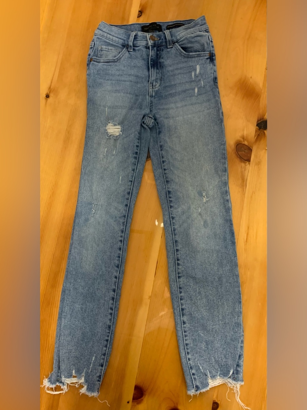 Kendall & Kylie Light Blue Distressed Skinny Jeans